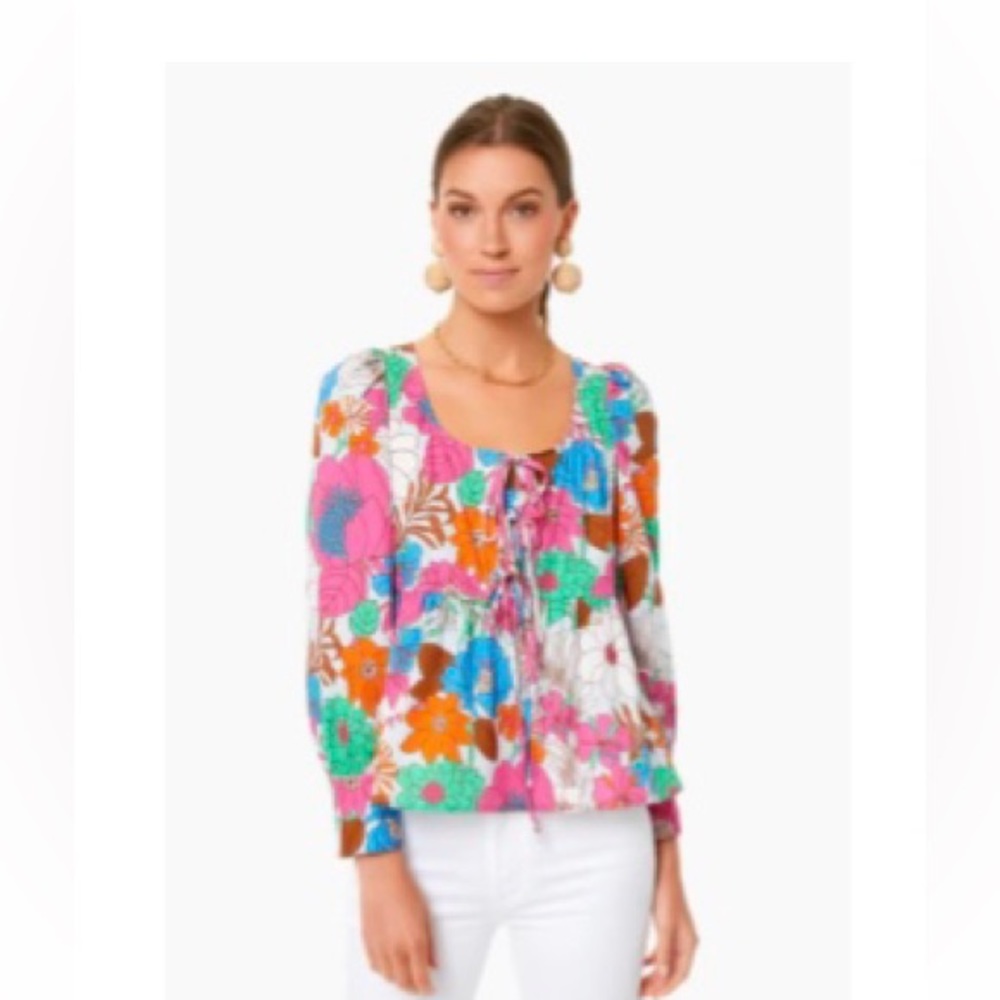 Tuckernuck Wild Rhapsody Baskin Tie Top, size xs
